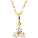 Diamond Necklace in 14 Karat Yellow Gold 0.33 Carat Diamond Three-Stone 18