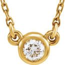 Genuine Diamond Necklace in Alluring 14 Karat Yellow Gold 0.25 Carat Round Diamond 18