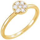 14 Karat Yellow Gold 0.20 Carat Diamond Stackable Cluster Ring
