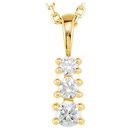 Diamond Necklace in 14 Karat Yellow Gold 0.17 Carat Diamond 3-Stone 18