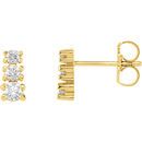 Diamond Earrings in 14 Karat Yellow Gold 0.40 Carat Diamond Three-Stone Earrings