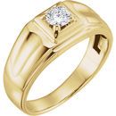 14 KT Yellow Gold 0.40 Carat TW Diamond Men's Ring