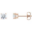 White Lab-Grown Diamond Earrings in 14 Karat Rose Gold 1 1/2 Carat Lab-Grown Diamond Stud Earrings