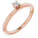White Lab-Grown Diamond Ring in 14 Karat Rose Gold 1/10 Carat Lab-Grown Diamond Stackable Ring
