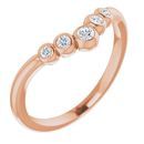 White Diamond Ring in 14 Karat Rose Gold 1/10 Carat Diamond Bezel-Set Graduated 
