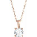 White Diamond Necklace in 14 Karat Rose Gold 1/2 Carat Diamond 16-18