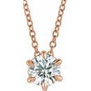 Lab-Grown Diamond Necklace in 14 Karat Rose Gold 1/2 Carat Lab-Grown Diamond Solitaire 16-18