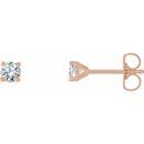 White Diamond Earrings in 14 Karat Rose Gold 1/2 Carat Diamond 4-Prong CocKaratail-Style Earrings - VS F+ Canada Mark