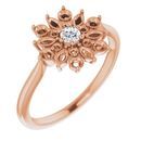 White Diamond Ring in 14 Karat Rose Gold 1/2 Carat Diamond Vintage-Inspired Ring
