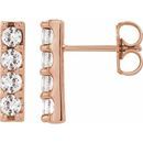 White Lab-Grown Diamond Earrings in 14 Karat Rose Gold 1/2 Carat Lab-Grown Diamond Bar Earrings