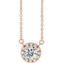 Lab-Grown Diamond Necklace in 14 Karat Rose Gold 1/2 Carat Lab-Grown Diamond French-Set 16-18