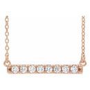Lab-Grown Diamond Necklace in 14 Karat Rose Gold 1/2 Carat Lab-Grown Diamond French-Set Bar 16-18