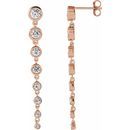 White Lab-Grown Diamond Earrings in 14 Karat Rose Gold 1 3/4 Carat Lab-Grown Diamond Earrings