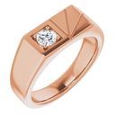 White Diamond Ring in 14 Karat Rose Gold 1/3 Carat Diamond Men's Ring