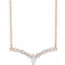 White Diamond Necklace in 14 Karat Rose Gold 1/3 Carat Diamond 16
