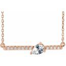 White Diamond Necklace in 14 Karat Rose Gold 1/3 Carat Diamond 18