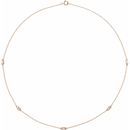 White Diamond Necklace in 14 Karat Rose Gold 1/3 Carat Diamond 5-Station 18