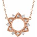 White Diamond Necklace in 14 Karat Rose Gold 1/3 Carat Diamond Accented 18