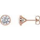 White Diamond Earrings in 14 Karat Rose Gold 1/3 Carat Diamond CocKaratail-Style Earrings