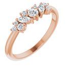 White Diamond Ring in 14 Karat Rose Gold 1/3 Carat Diamond Multi-Shape Ring