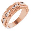 White Diamond Ring in 14 Karat Rose Gold 1/3 Carat Diamond Pattern Ring