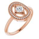 White Diamond Ring in 14 Karat Rose Gold 1/3 Carat Diamond Ring