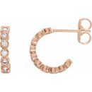White Lab-Grown Diamond Earrings in 14 Karat Rose Gold 1/3 Carat Lab-Grown Diamond Hoop Earrings
