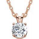 Lab-Grown Diamond Necklace in 14 Karat Rose Gold 1/4 Carat Lab-Grown Diamond Solitaire 16-18