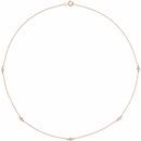 Genuine Diamond Necklace in 14 Karat Rose Gold 1/4 Carat Diamond 5-Station 16