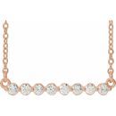Genuine Diamond Necklace in 14 Karat Rose Gold 1/4 Carat Diamond Bar 16