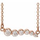Genuine Diamond Necklace in 14 Karat Rose Gold 1/4 Carat Diamond Graduated 16