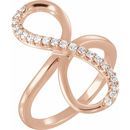 White Diamond Ring in 14 Karat Rose Gold 1/4 Carat Diamond Infinity-Inspired Ring