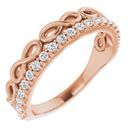 White Diamond Ring in 14 Karat Rose Gold 1/4 Carat Diamond Infinity-Inspired Stackable Ring