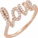 White Diamond Ring in 14 Karat Rose Gold 1/4 Carat Diamond Love Ring