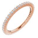 White Diamond Ring in 14 Karat Rose Gold 1/4 Carat Diamond Stackable Ring Size 8