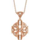 White Diamond Necklace in 14 Karat Rose Gold 1/4 Carat Diamond Vintage-Inspired 16-18
