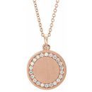 Genuine Diamond Necklace in 14 Karat Rose Gold 1/5 Carat Diamond Engravable 16-18