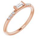 White Diamond Ring in 14 Karat Rose Gold 1/5 Carat Diamond Stackable Accented Ring