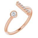 White Diamond Ring in 14 Karat Rose Gold 1/6 Carat Diamond Bar Ring
