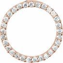 White Diamond Pendant in 14 Karat Rose Gold 1/6 Carat Diamond Circle Pendant VS, F+