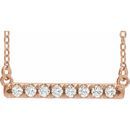Lab-Grown Diamond Necklace in 14 Karat Rose Gold 1/6 Carat Lab-Grown Diamond French-Set Bar 16-18