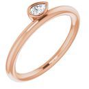 White Diamond Ring in 14 Karat Rose Gold 1/8 Carat Diamond Asymmetrical Stackable Ring