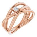 White Diamond Ring in 14 Karat Rose Gold 1/8 Carat Diamond Negative Space Ring