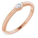 White Diamond Ring in 14 Karat Rose Gold 1/8 Carat Diamond Solitaire Ring