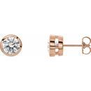 White Lab-Grown Diamond Earrings in 14 Karat Rose Gold 1 Carat Lab-Grown Diamond Tapered Bezel-Set Stud Earrings
