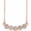 Created Moissanite Necklace in 14 Karat Rose Gold 2.5 mm Round Forever One Moissanite 18