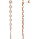 White Lab-Grown Diamond Earrings in 14 Karat Rose Gold 2 Carat Lab-Grown Diamond Earrings