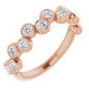 White Diamond Ring in 14 Karat Rose Gold 3/4 Carat Diamond Bezel-Set Ring