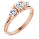 14 Karat Rose Gold.75 Carat Weight Diamond Three-Stone Engagement Ring