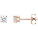 White Lab-Grown Diamond Earrings in 14 Karat Rose Gold 3/4 Carat Lab-Grown Diamond Stud Earrings